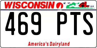 WI license plate 469PTS