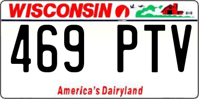 WI license plate 469PTV