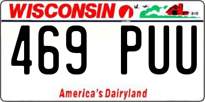 WI license plate 469PUU
