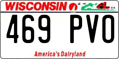 WI license plate 469PVO