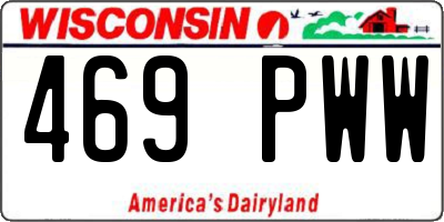 WI license plate 469PWW