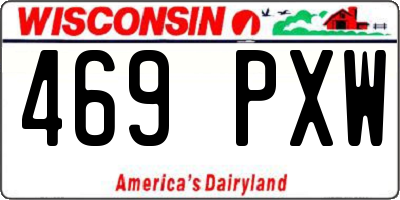 WI license plate 469PXW