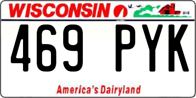 WI license plate 469PYK