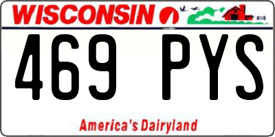 WI license plate 469PYS