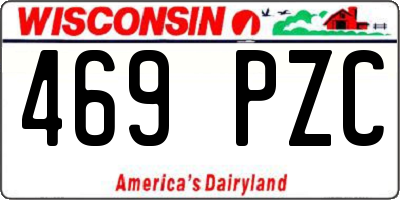 WI license plate 469PZC