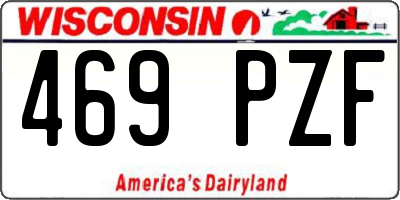 WI license plate 469PZF