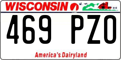 WI license plate 469PZO