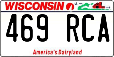 WI license plate 469RCA