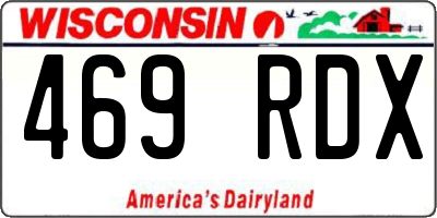 WI license plate 469RDX