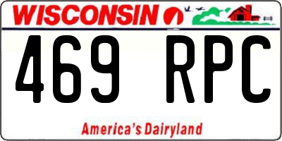 WI license plate 469RPC