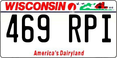 WI license plate 469RPI