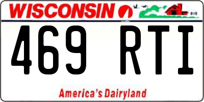 WI license plate 469RTI
