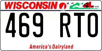 WI license plate 469RTO