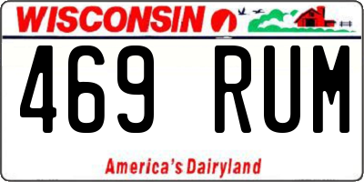 WI license plate 469RUM