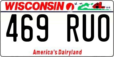 WI license plate 469RUO