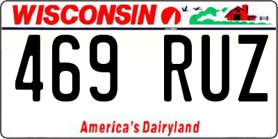 WI license plate 469RUZ