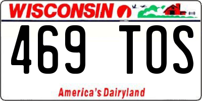 WI license plate 469TOS