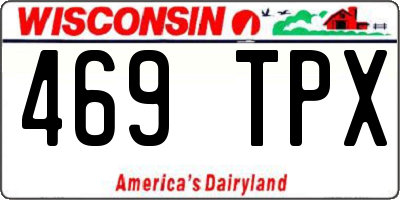WI license plate 469TPX
