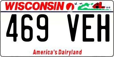 WI license plate 469VEH