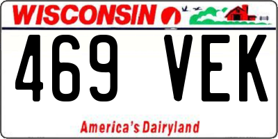 WI license plate 469VEK