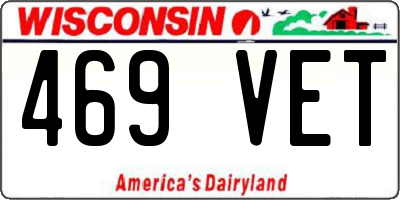 WI license plate 469VET