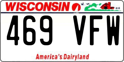 WI license plate 469VFW