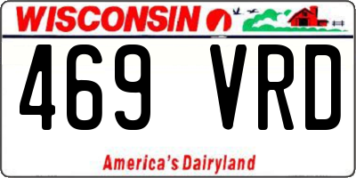 WI license plate 469VRD