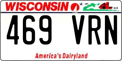 WI license plate 469VRN