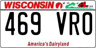 WI license plate 469VRO