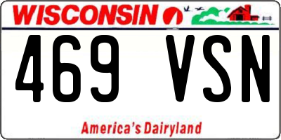WI license plate 469VSN