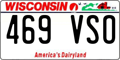 WI license plate 469VSO