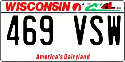 WI license plate 469VSW