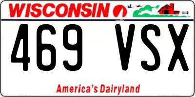 WI license plate 469VSX
