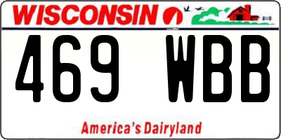 WI license plate 469WBB