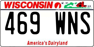 WI license plate 469WNS