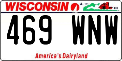 WI license plate 469WNW