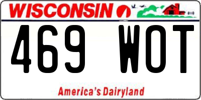 WI license plate 469WOT