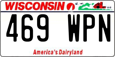 WI license plate 469WPN