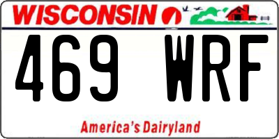 WI license plate 469WRF
