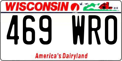 WI license plate 469WRO