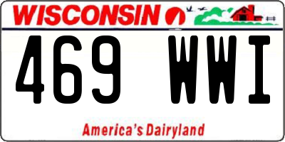 WI license plate 469WWI