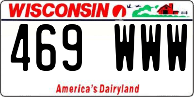 WI license plate 469WWW