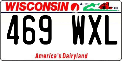 WI license plate 469WXL