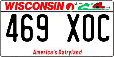 WI license plate 469XOC