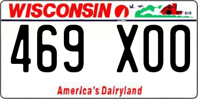 WI license plate 469XOO