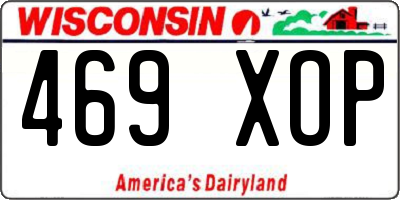 WI license plate 469XOP