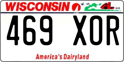 WI license plate 469XOR