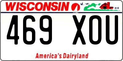 WI license plate 469XOU