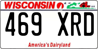 WI license plate 469XRD