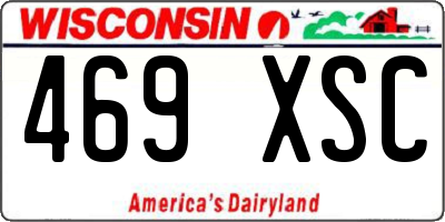 WI license plate 469XSC